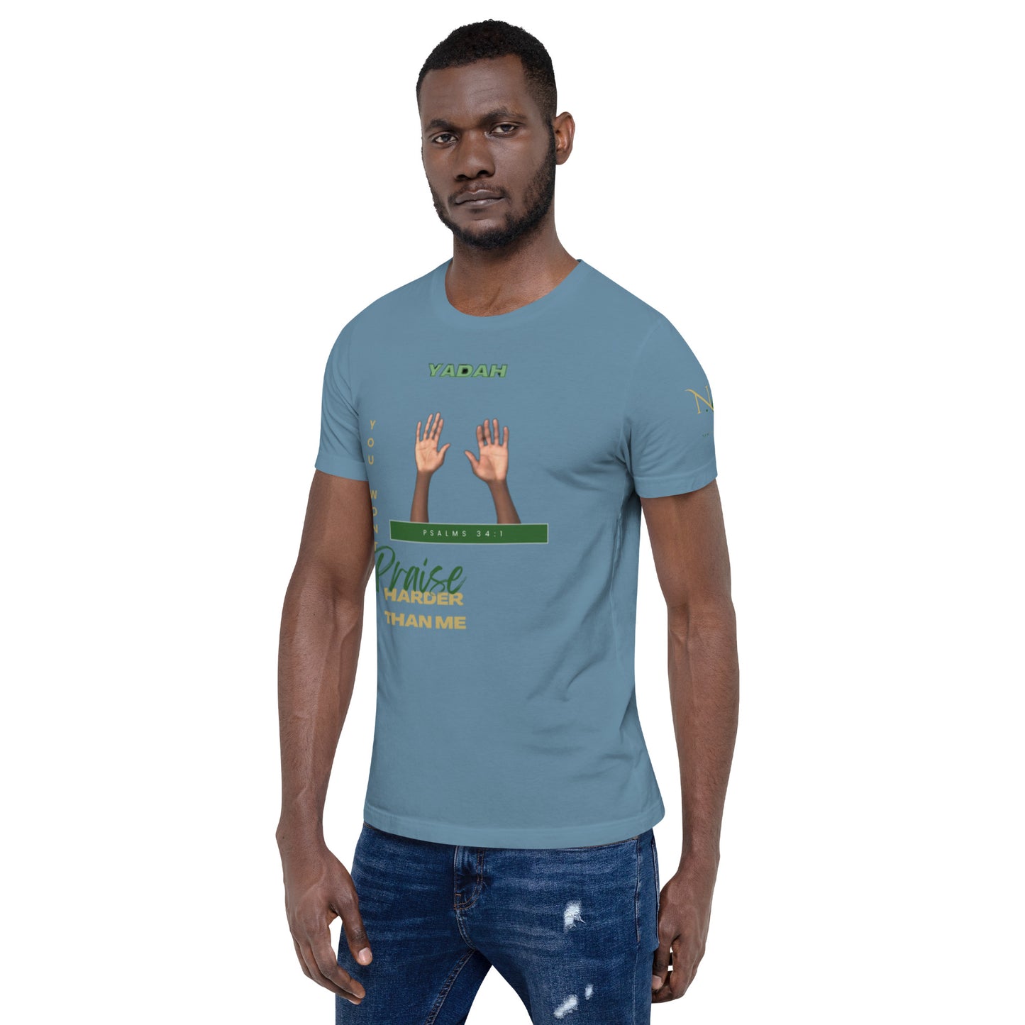 Yadah Praise Alternate Green Unisex T-shirt (Front & Sleeve Only)