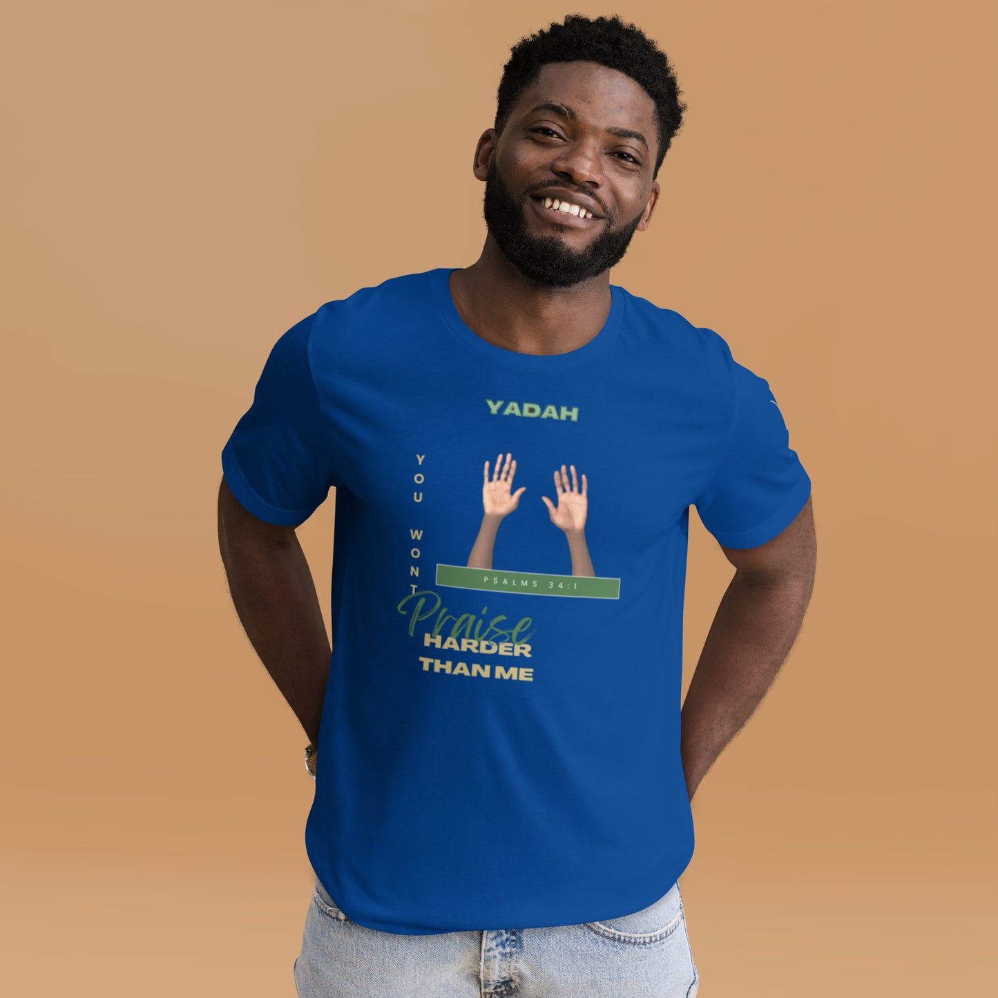 Yadah Praise Alternate Green Unisex T-shirt (Front & Sleeve Only)