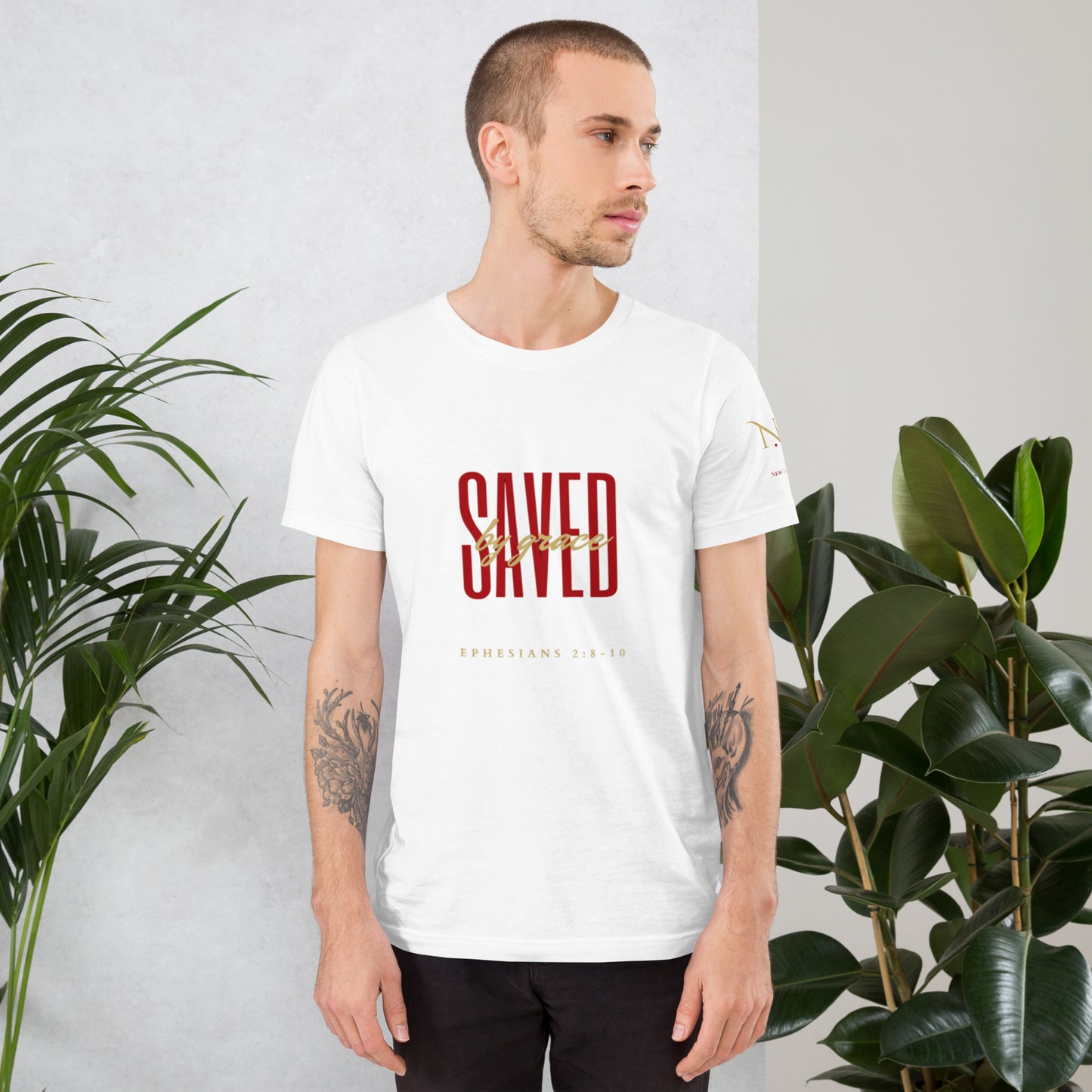 Saved By Grace (Red) Unisex T-shirt