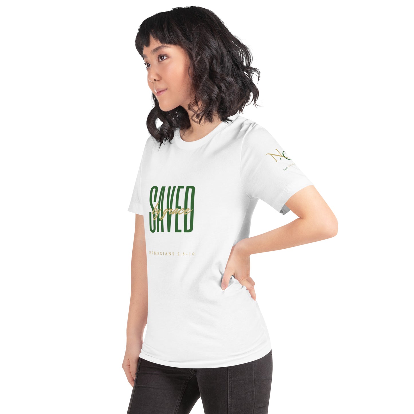 Saved By Grace (Green) Unisex T-shirt