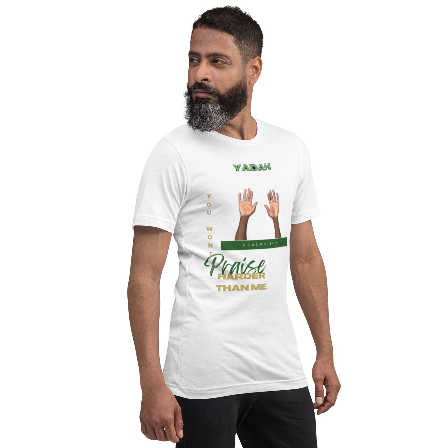 Yadah Praise Alternate Green (White) Unisex T-shirt (Front & Sleeve Only)