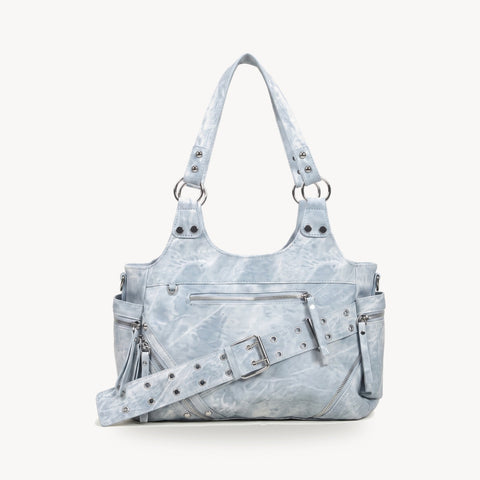 Washed Denim Shoulder Bag