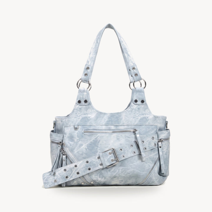 Washed Denim Shoulder Bag