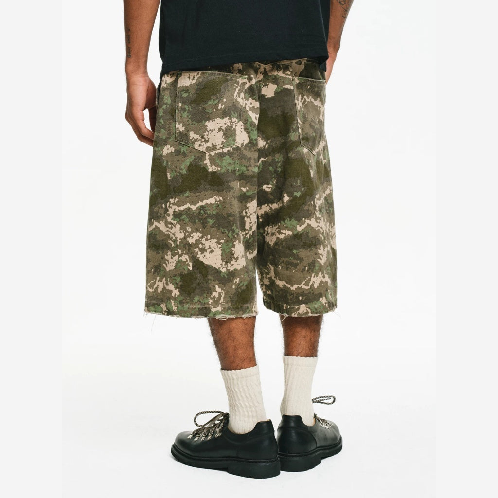 Burnin Camouflage Distressed Shorts
